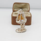Sterling Silver Amber Glass Family with Dog Charm Pendant Vintage c1970