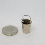 Sterling Silver Champagne Ice Bucket Charm Pendant Vintage c1970