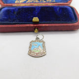 Sterling Silver & Enamel London Airport Charm Pendant Vintage c1970