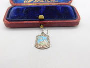 Sterling Silver & Enamel London Airport Charm Pendant Vintage c1970
