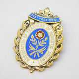 Gold on Sterling Silver Enamel 'Teachers of Domestic Science' Brooch Vintage