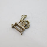 Sterling Silver Wool Spinning Wheel Charm Pendant Vintage c1970