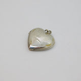 Sterling Silver Art Deco Patterned Heart Double Locket Pendant Antique c1930s