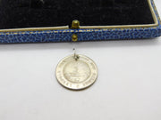 Sterling Silver 5 Centimes Belgium Charm Pendant 1862