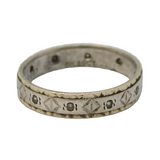 9ct Yellow Gold & Sterling Silver Paste Set Eternity Ring Antique c1930 Art Deco