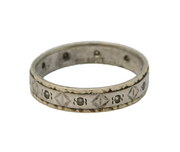 9ct Yellow Gold & Sterling Silver Paste Set Eternity Ring Antique c1930 Art Deco