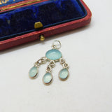 Sterling Silver Cabochon Cut Quartz Dream Catcher Charm Pendant Vintage c1970