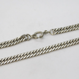 Chunky Sterling Silver Curb Link Chain Necklace Vintage 18" Length 47g