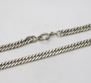 Chunky Sterling Silver Curb Link Chain Necklace Vintage 18" Length 47g