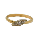 Sterling Silver & Gilt Triple Spinel Dress Ring Vintage c1970 Size R 1/2