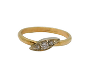 Sterling Silver & Gilt Triple Spinel Dress Ring Vintage c1970 Size R 1/2