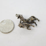 Sterling Silver Horse Riding Performer Charm Pendant Vintage c1970