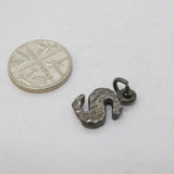 Sterling Silver 'S' Initial Charm Pendant Vintage c1970s
