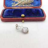 Sterling Silver Crystal Drop Charm Pendant Vintage c1970