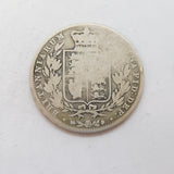 Queen Victoria .925 Silver Half Crown Coin Antique 1844 Fair Condition