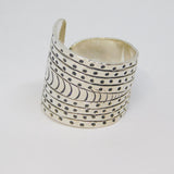 Sterling Silver Studio Style Graduating Wide Band Open Ring Vintage c1970 Size S