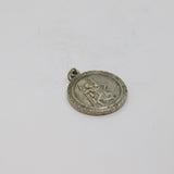 Sterling Silver Round St Christopher Travel Charm Pendant Vintage c1970