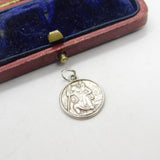 Sterling Silver St Christopher Travel Charm Pendant Vintage c1970