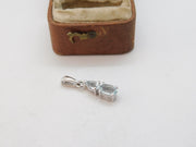 Sterling Silver Blue Topaz Drop Charm Pendant Vintage c1970