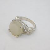 Sterling Silver Faceted Lemon Quartz Butterfly Dress Ring Vintage c1990 Size M