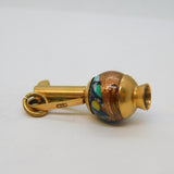 Victorian 9ct Gold, Goldstone & Millefiori Glass Wine Ewer Pendant Antique