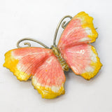 Sterling Silver & Colourful Enamel Butterfly Brooch Pin Antique c1940 Art Deco