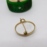 Victorian Gilt Metal Carved Alabaster Cameo Brooch Pin Antique c1880