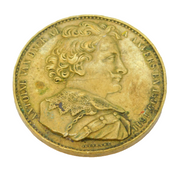 19th Century Belgian Bronze Antoine Van Dyck Medallion Antique c1850