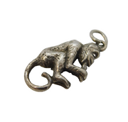 Sterling Silver Monkey Eating Banana Charm Pendant Vintage c1970s