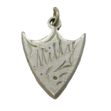 Victorian Sterling Silver 'Milly' Shield Form Charm Pendant Antique c1890