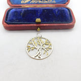 Sterling Silver Tree of Life in Bloom Charm Pendant Vintage c1970