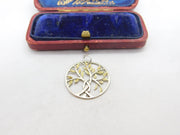 Sterling Silver Tree of Life in Bloom Charm Pendant Vintage c1970