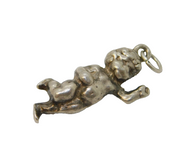Sterling Silver Cupid Charm Pendant Vintage c1970s