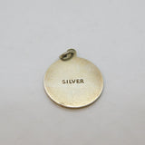 Sterling Silver Relief St Christopher Travel Disc Charm Pendant Vintage c1970s