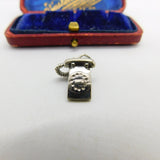 Sterling Silver Retro Telephone Charm Pendant Vintage c1970