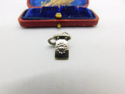 Sterling Silver Retro Telephone Charm Pendant Vintage c1970