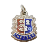 Sterling Silver Enamel Chester Charm Pendant Vintage c1970