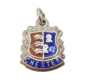 Sterling Silver Enamel Chester Charm Pendant Vintage c1970