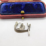 Sterling Silver Venetian Gondola Charm Pendant Vintage c1970