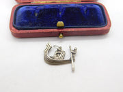 Sterling Silver Venetian Gondola Charm Pendant Vintage c1970