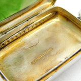 20th Century New Zealand Sterling Silver Nephrite Jade Vesta Case Antique