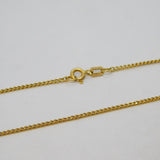 9ct Yellow Gold Flat Curb Link Chain Necklace Vintage c1970s 16" Length