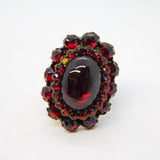 19th Century Austro-Hungarian Rolled Gold Bohemian Garnet Dress Ring Antique