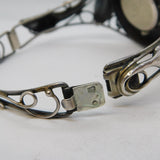 Sterling Silver Large Baltic Amber Wristwatch Bangle Bracelet Vintage c1970s