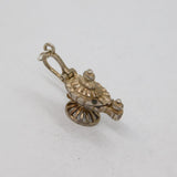 Sterling Silver Aladdins Lamp With Genie Inside Charm Pendant Vintage c1970s