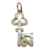 Sterling Silver "21" Key Charm Pendant Vintage c1970