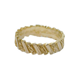 Sterling Silver Textured Striped Dress Band Ring Vintage c1970 Size P 1/2