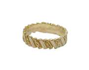 Sterling Silver Textured Striped Dress Band Ring Vintage c1970 Size P 1/2