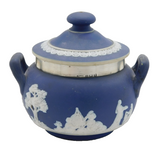 Sterling Silver Mounted Tunstall Ware Sugar Bowl Antique 1921 Birmingham