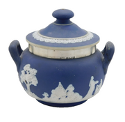 Sterling Silver Mounted Tunstall Ware Sugar Bowl Antique 1921 Birmingham